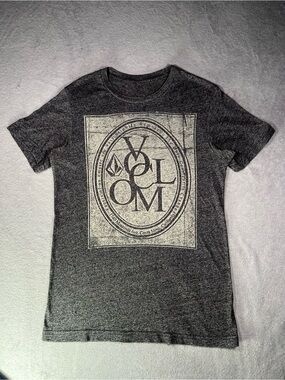 Volcom Heather Charcoal Tee with Pink Accent